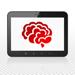 Image showing Health concept: Tablet Computer with Brain on display