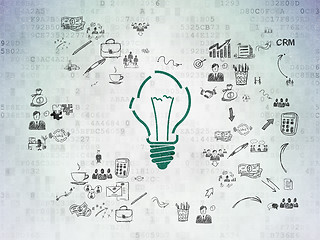 Image showing Business concept: Light Bulb on Digital Paper background