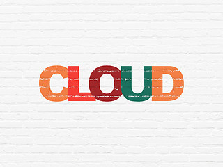 Image showing Cloud technology concept: Cloud on wall background