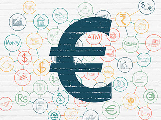 Image showing Banking concept: Euro on wall background