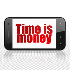 Image showing Business concept: Smartphone with Time is Money on display