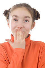 Image showing Surprised little girl, isolate on white.