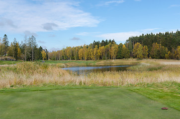 Image showing Autumn at golf course