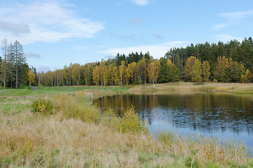 Image showing autumn at the golfcourse