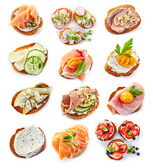 Image showing various bruschettas