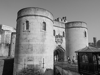 Image showing Black and white Tower of London