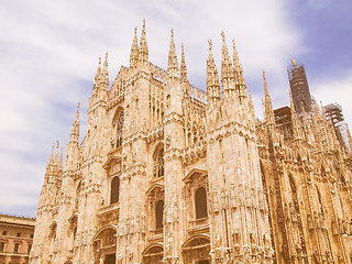 Image showing Retro looking Milan cathedral