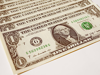 Image showing Retro look Dollar notes 1 Dollar