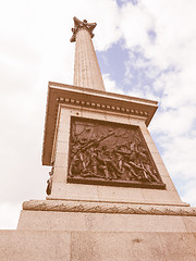 Image showing Retro looking Nelson Column in London