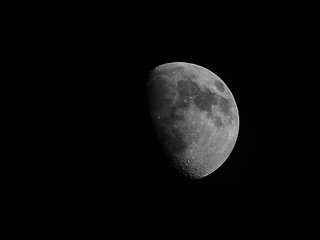 Image showing Black and white Gibbous moon