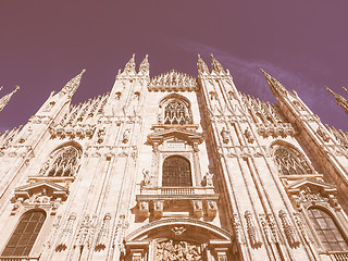 Image showing Retro looking Milan Cathedral