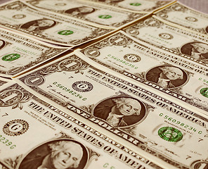 Image showing Retro look Dollar notes 1 Dollar