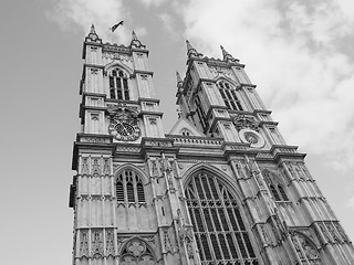 Image showing Black and white Westminster Abbey in London