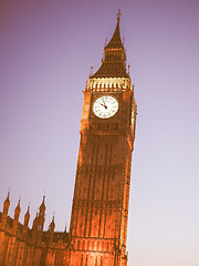 Image showing Retro looking Big Ben in London