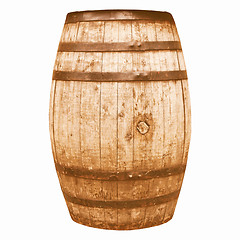 Image showing Retro looking Wine or beer barrel cask