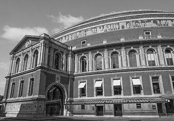 Image showing Black and white Royal Albert Hall in London