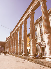 Image showing Retro looking Colonne di San Lorenzo Milan