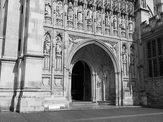 Image showing Black and white Westminster Abbey in London