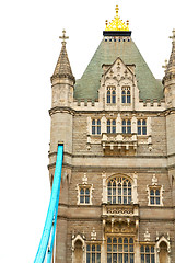 Image showing london tower in  bridge and the cloudy sky