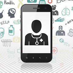 Image showing Health concept: Smartphone with Doctor on display