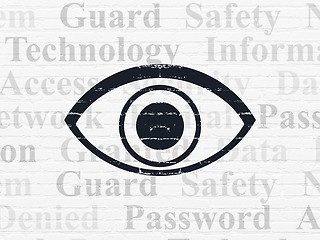 Image showing Security concept: Eye on wall background