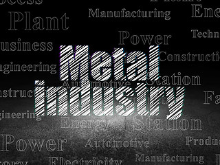 Image showing Manufacuring concept: Metal Industry in grunge dark room