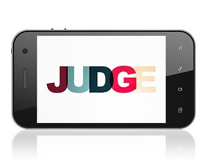 Image showing Law concept: Smartphone with Judge on  display