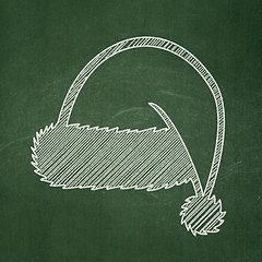 Image showing Entertainment, concept: Christmas Hat on chalkboard background