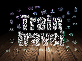 Image showing Vacation concept: Train Travel in grunge dark room