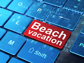 Image showing Travel concept: Beach Vacation on computer keyboard background