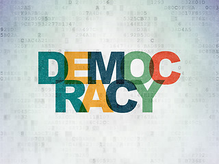 Image showing Political concept: Democracy on Digital Paper background