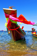 Image showing boat prow     the  kho tao bay   thailand  and south china sea 