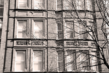 Image showing window in europe london old red brick wall and      historical 