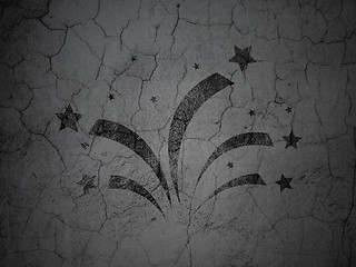 Image showing Entertainment, concept: Fireworks on grunge wall background