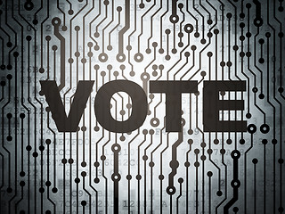 Image showing Political concept: circuit board with Vote