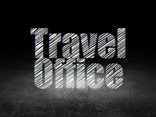 Image showing Travel concept: Travel Office in grunge dark room