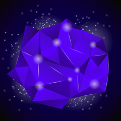 Image showing PinkBlue  Polygonal Stone