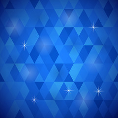 Image showing Blue Geometric Retro Mosaic Pattern