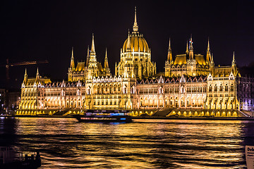 Image showing Budapest Parliament building in Hungary at twilight.