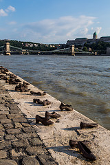 Image showing Shoes on the Danube, a monument to Hungarian Jews shot in the se