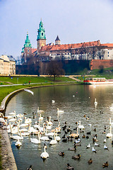 Image showing Wawel Castle and Wistula . Krakow Poland.