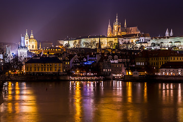 Image showing Prague gothic Castle with Charles Bridge