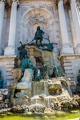 Image showing Hunting statue at the Royal palace, Budapest