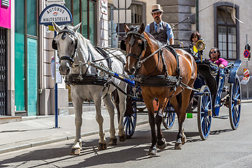 Image showing Horse-drawn Carriage in Vienna at the famous Stephansdom Cathedr