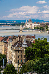 Image showing Chain Bridge and Hungarian Parliament, Budapest, Hungary