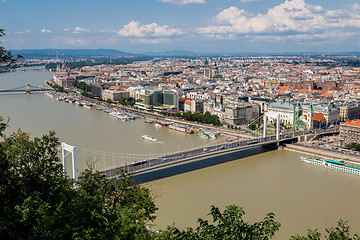 Image showing Panoramic view of a building of the Hungarian parliament, Danube