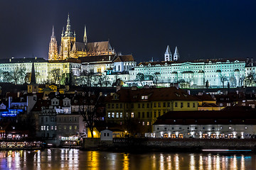 Image showing Prague gothic Castle with Charles Bridge