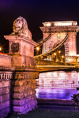 Image showing City of Budapest in Hungary night urban scenery, street on the S
