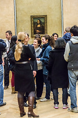 Image showing Visitors take photo of Leonardo DaVinci\'s \