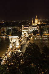 Image showing Panorama of Budapest, Hungary, with the Chain Bridge and the Par